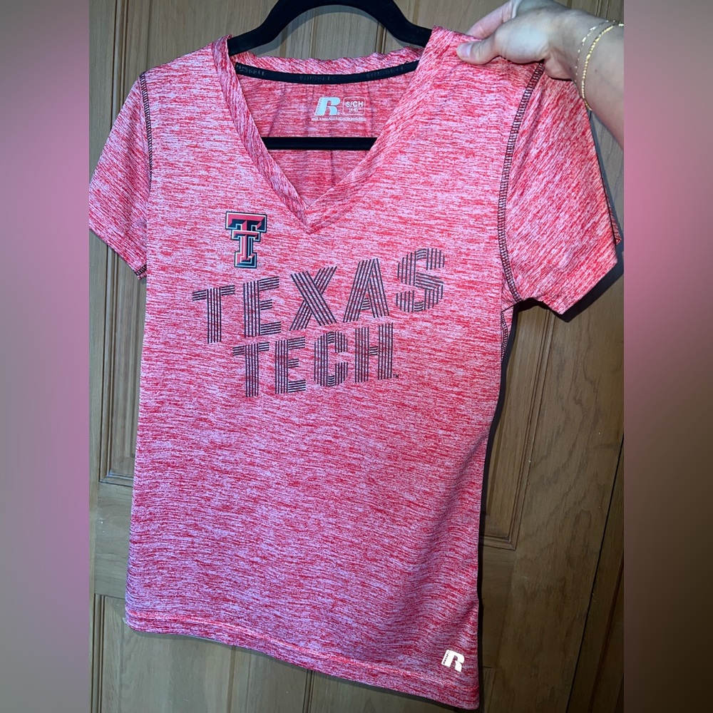 Russell Athletic Red Heathered Texas Tech Tee